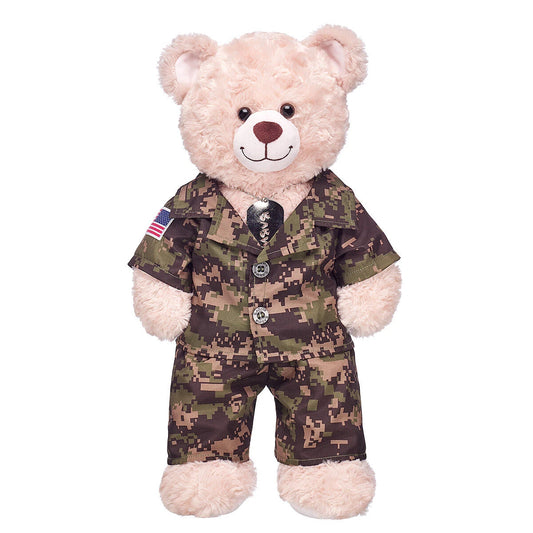 Green Digital Camo Uniform with USA Flag for Stuffed Animals | Build-A-Bear® - US 6043