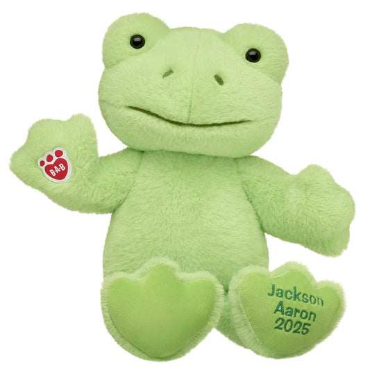 Embroidered Spring Green Frog Plush &amp; White Gifting Bow | Build-A-Bear® - US 9663