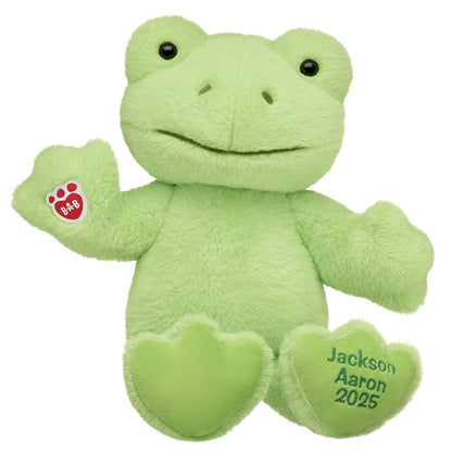 Embroidered Spring Green Frog Plush &amp; White Gifting Bow | Build-A-Bear® - US 1682