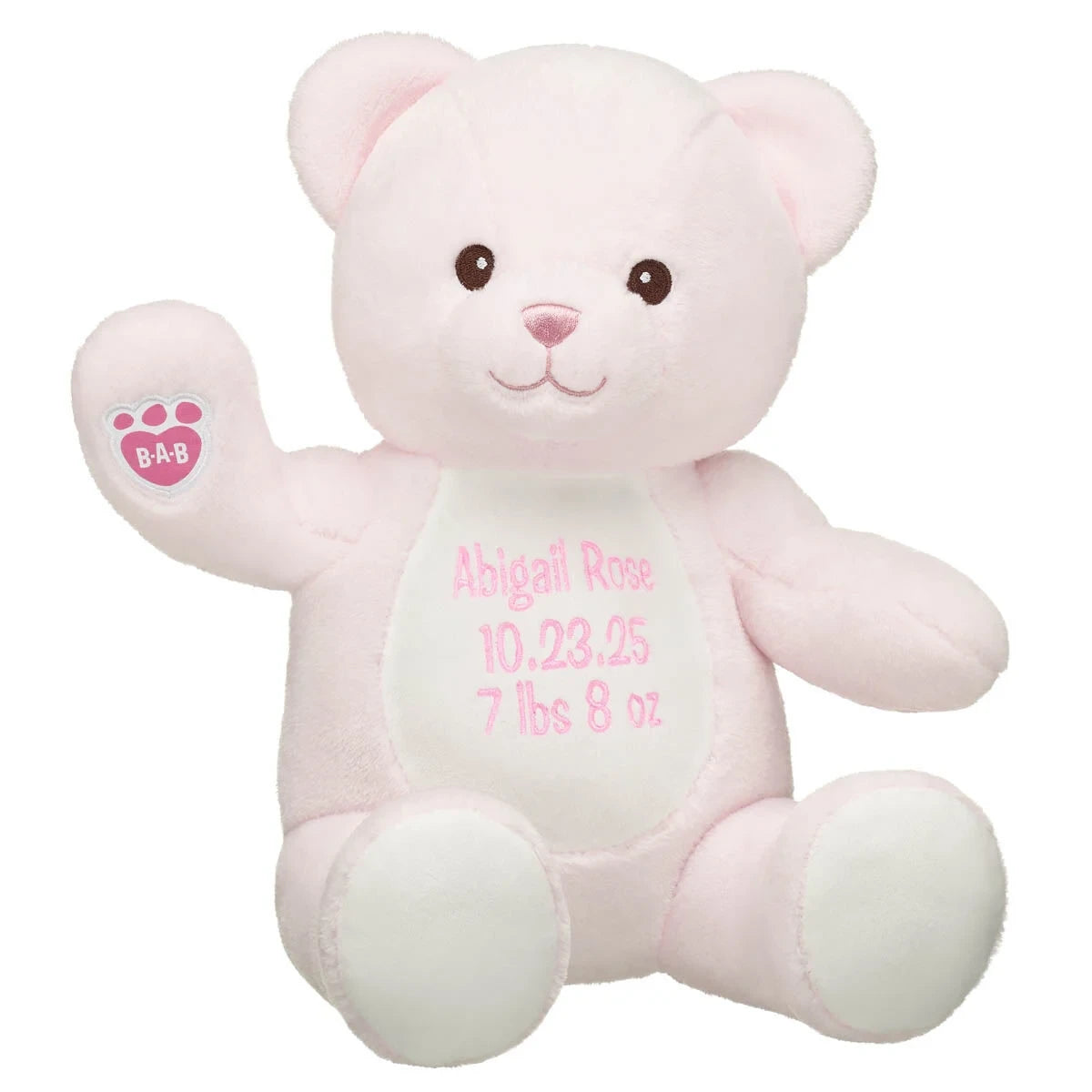Embroidered Baby Pink Teddy Bear | Build-A-Bear® - US 4405
