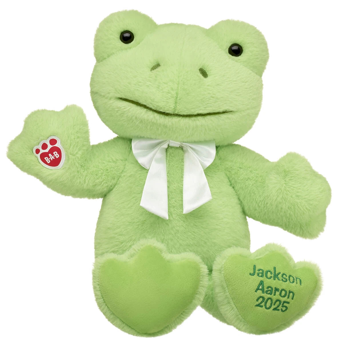 Embroidered Spring Green Frog Plush &amp; White Gifting Bow | Build-A-Bear® - US 1682
