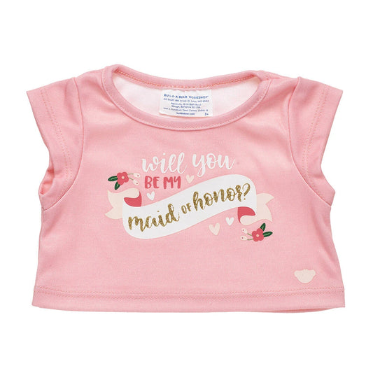 "Will You Be My Maid of Honor?" T-Shirt for Stuffed Animals | Build-A-Bear® - US 1136