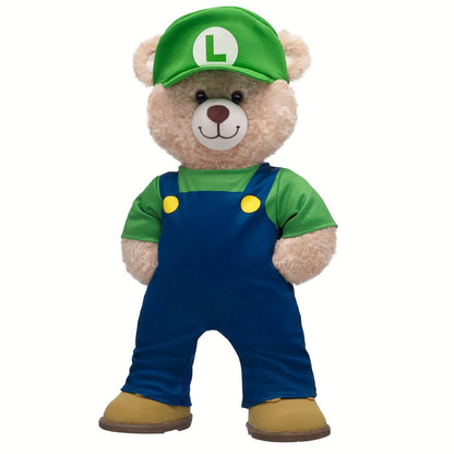 Super Mario Happy Hugs Teddy Bear Luigi Gift Set | Build-A-Bear - US 8610