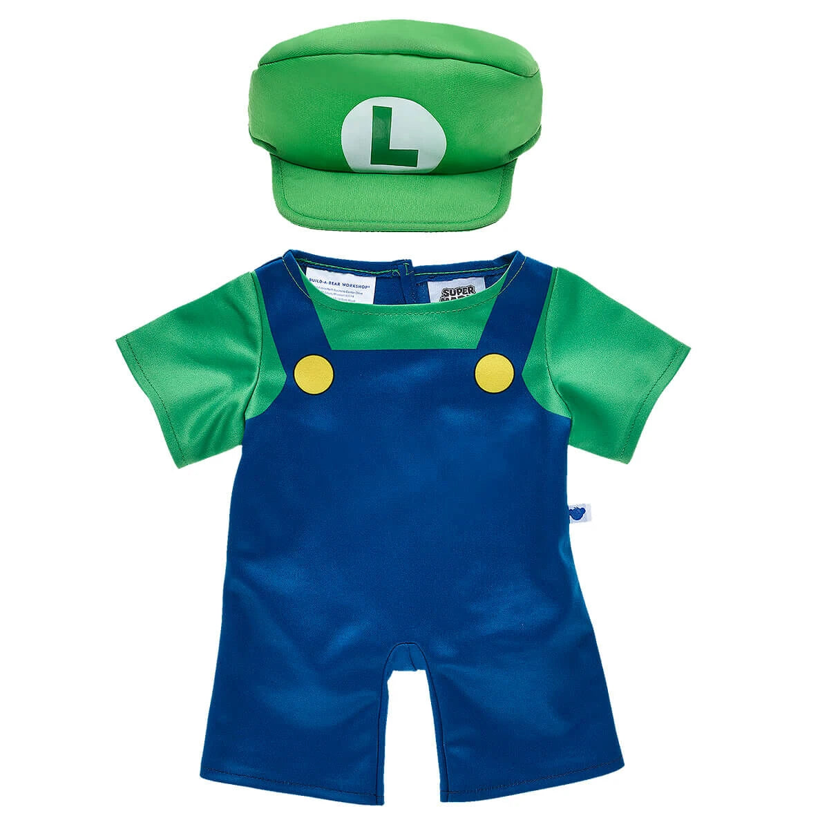 Super Mario Happy Hugs Teddy Bear Luigi Gift Set | Build-A-Bear - US 8610