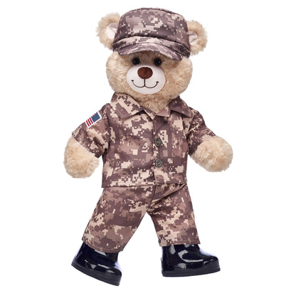 Happy Hugs Teddy Bear Khaki Camo Gift Set | Build-A-Bear® - US 3542