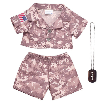 Happy Hugs Teddy Bear Khaki Camo Gift Set | Build-A-Bear® - US 3542