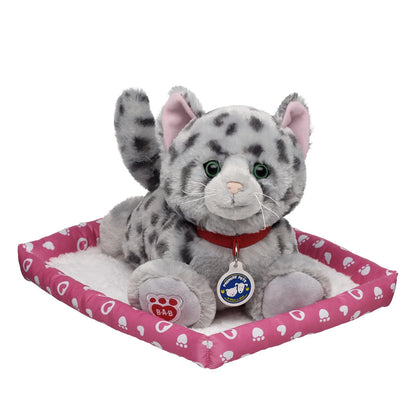 Promise Pets Ocicat Stuffed Animal w/ Pink Bed | Build-A-Bear - US 6142