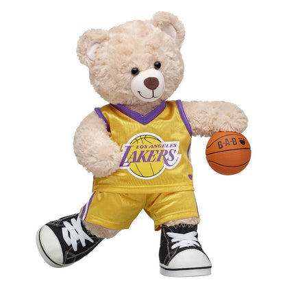 Los Angeles Lakers Happy Hugs Teddy Bear Basketball Gift Set | Build-A-Bear® - US 6637