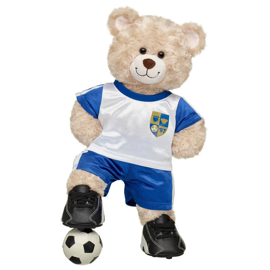 Happy Hugs Teddy Bear Blue Soccer Set &amp; Ball | Build-A-Bear® - US 8547