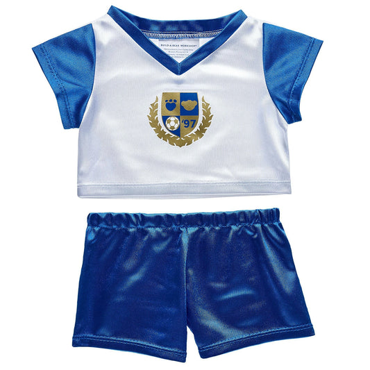 Blue &amp; White Soccer Uniform 2 pc. for Stuffed Animals | Build-A-Bear® - US 9449