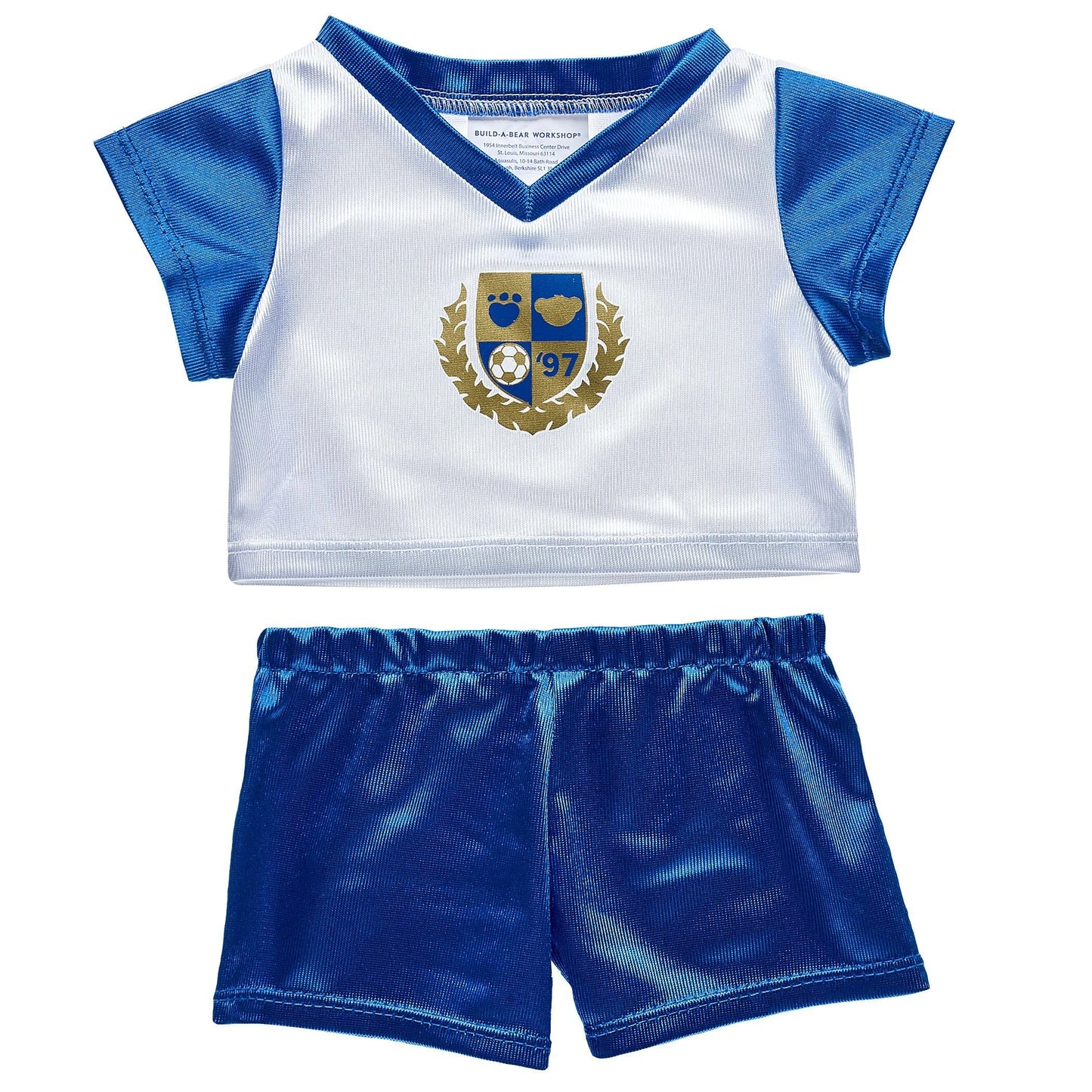 Blue &amp; White Soccer Uniform 2 pc. for Stuffed Animals | Build-A-Bear® - US 5282