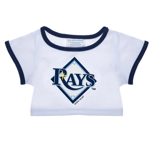 Tampa Bay Rays™ White &amp; Blue Ringer T-Shirt for Stuffed Animals | Build-A-Bear® - US 4481