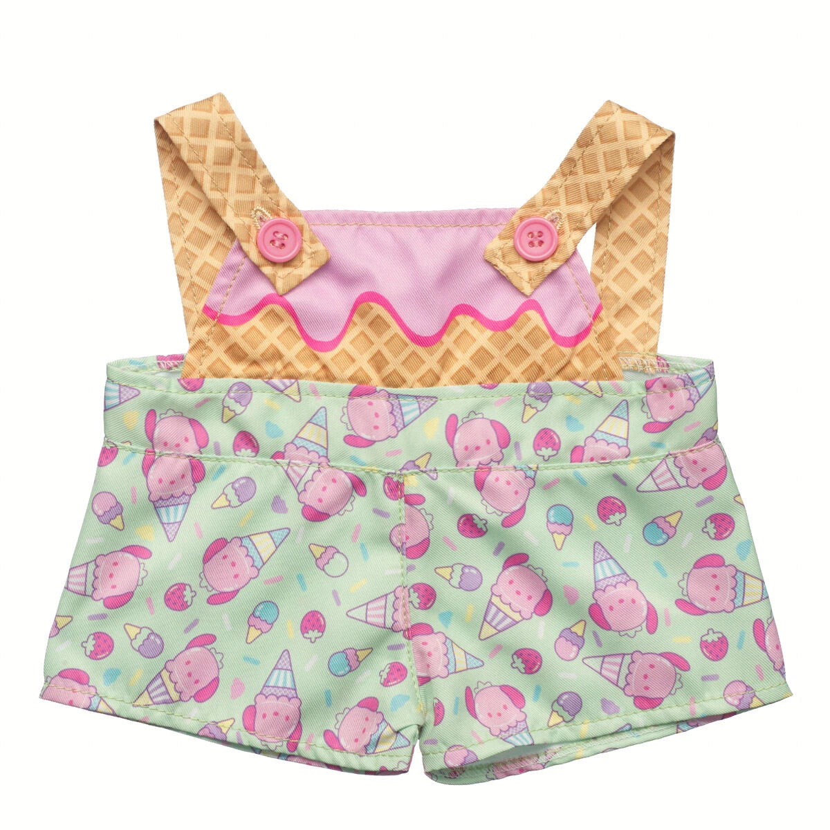 Sanrio Hello Kitty &amp; Friends Strawberry Ice Cream Pochacco Overalls | Build-A-Bear - US 2945