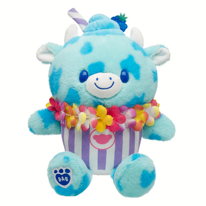 Blue Raspberry Cow Slushie Plushie w/ Lei Necklace | BAB - US 3410