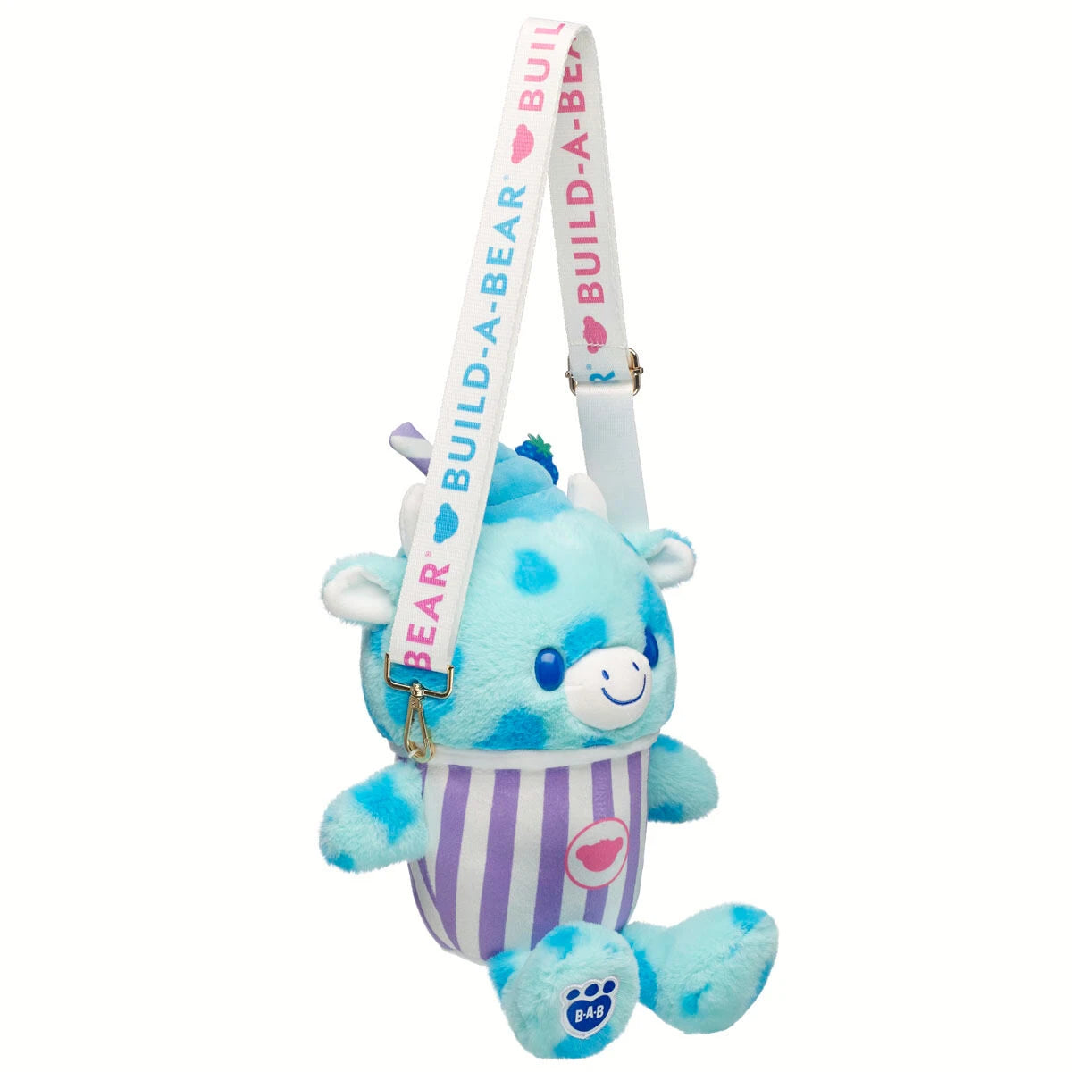 Blue Raspberry Cow Slushie Plushie w/ Carrying Strap | BAB - US 8597