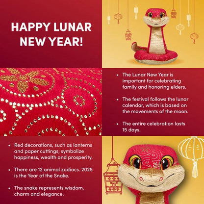 Lunar New Year Red and Gold Snake Stuffed Animal | Build-A-Bear® - US 5853