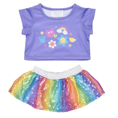 Rainbow Stripes Teddy Bear Skirt Gift Set | Build-A-Bear - US 8492