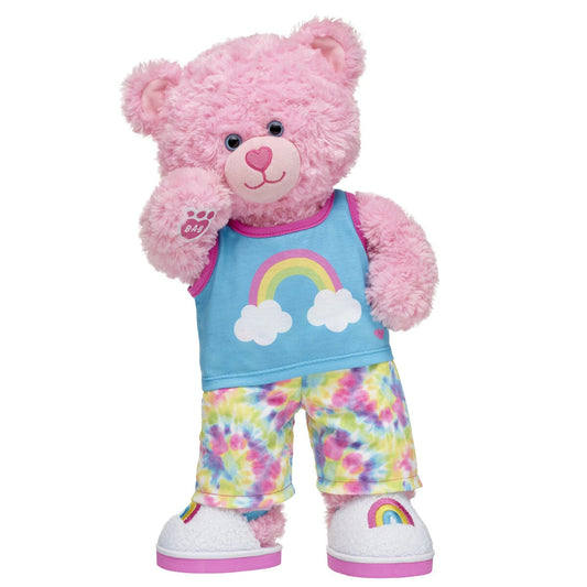 Pink Cuddles Teddy Bear Rainbow PJs Gift | Build-A-Bear - US 7694