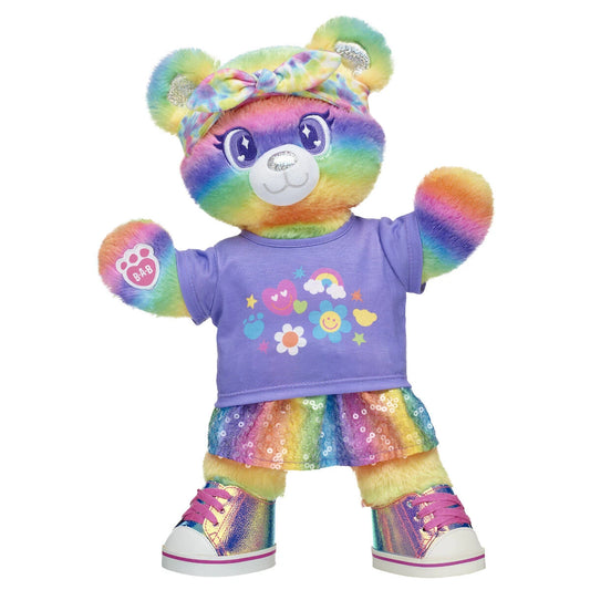 Rainbow Stripes Teddy Bear Gift Set | Build-A-Bear - US 4807