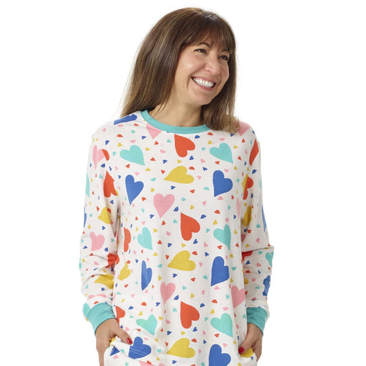 Build-A-Bear Pajama Shop™ Colorful Hearts PJ Top - Adult - US 7422
