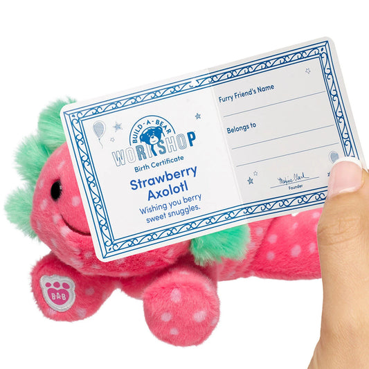 Build-A-Bear Mini Beans Strawberry Axolotl Stuffed | BAB - US 9801