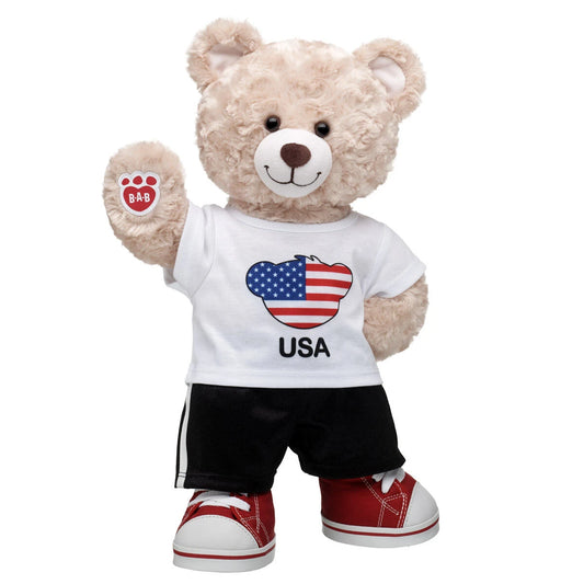 Happy Hugs Teddy Bear USA T-Shirt Gift Set | Build-A-Bear - US 1522