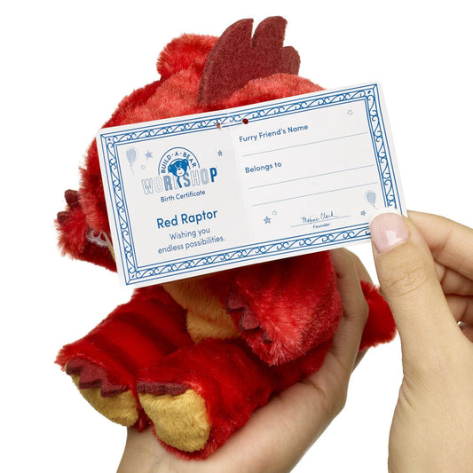 Mini Beans Red Raptor Plush Toy | Build-A-Bear® - US 6548