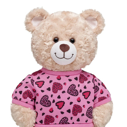 Leopard Print Heart Sweater | Build-A-Bear - US 8415