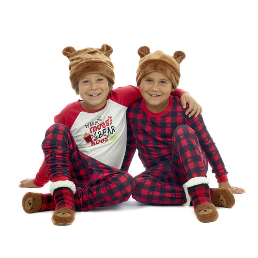 Build-A-Bear Pajama Shop™ Buffalo Check Bear Slipper Socks - Toddler, Youth & Adult - US 5038