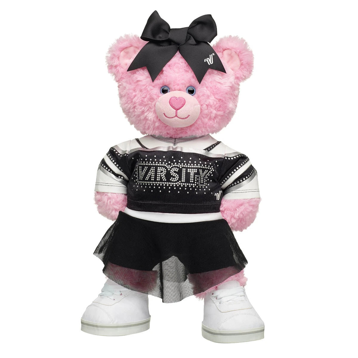 Pink Cuddles Teddy Bear All-Star Black Cheer Uniform Set | Build-A-Bear® - US 9139